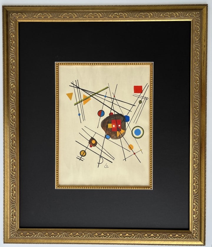 Wassily Kandinsky Watercolor: Wassily Kandinsky appears in lower center. Attribute to Wassily Kandinsky Private Collection Technique: watercolor Measures: 11.75 x 9.50 inches Image size Medium: Paper. Provenance: Private Collectio