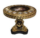 Napoleon III Louis XVI Style Gilt Bronze & Porcelain Plaque Porcelain Centre Table (Very Heavy)