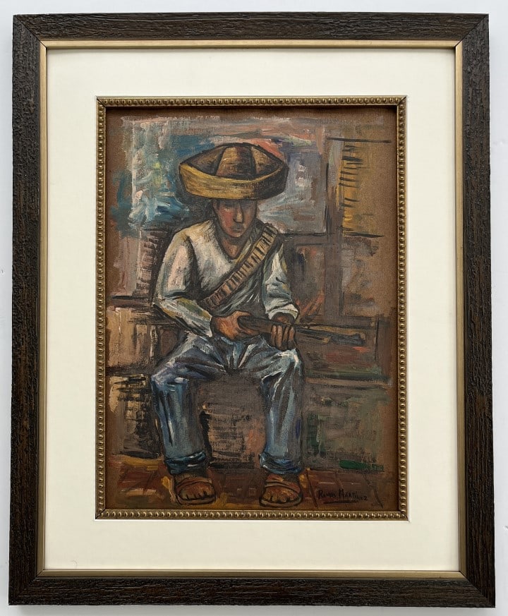 Ramos Martinez Mixed Media: Ramos Martinez appears in lower right. Attribute to Alfredo Ramos Martínez:21 x 17 inches frame size , image size 15 11 inches: Medium: on paper. Provenance: Private Collection. (November 12, 1871 ��
