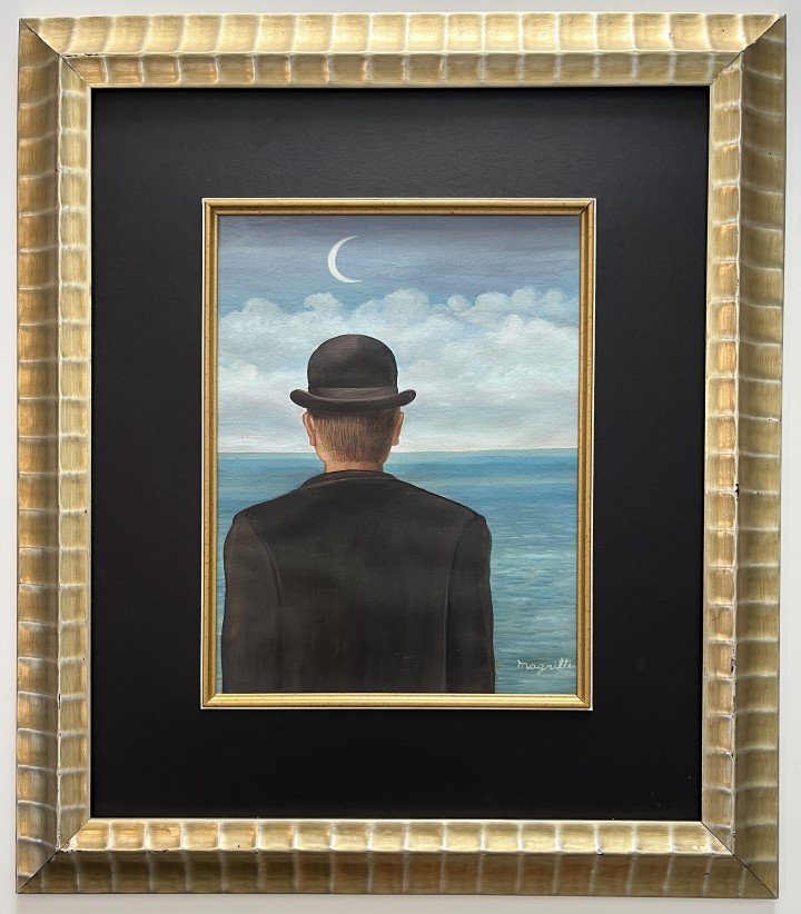 Rene Magritte Gouache/Watercolor on paper: Rene Magritte appears in lower right. Attribute to Rene Magritte Technique: Gouache Measures: frame size 23 x 20 inches - 12.50 x 9.75 Image size Medium: on paper. Provenance: Private Collection. Live