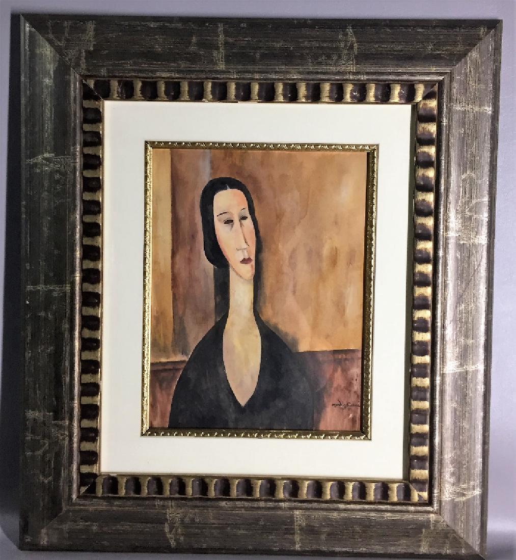 Amedeo Modigliani Mixed Media: Private Collection 14" x 12" (Attributed) With Attributed Certif of Authenticity & Provenance Amedeo Modigliani 1884 - 1920 was an Italian Jewish painter and sculptor who worked mainly in France. Cond