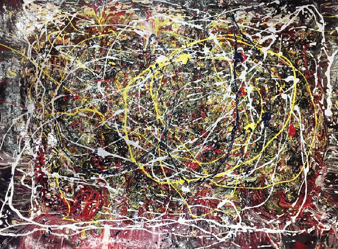 Paul Jackson Pollock Oil on Heavy Paper: Private Collection 18" x 24"(Attributed) With Attributed Certificate of Authenticity and Provenance January 28, 1912. August 11, 1956), known professionally as Jackson Pollock, was an American painter