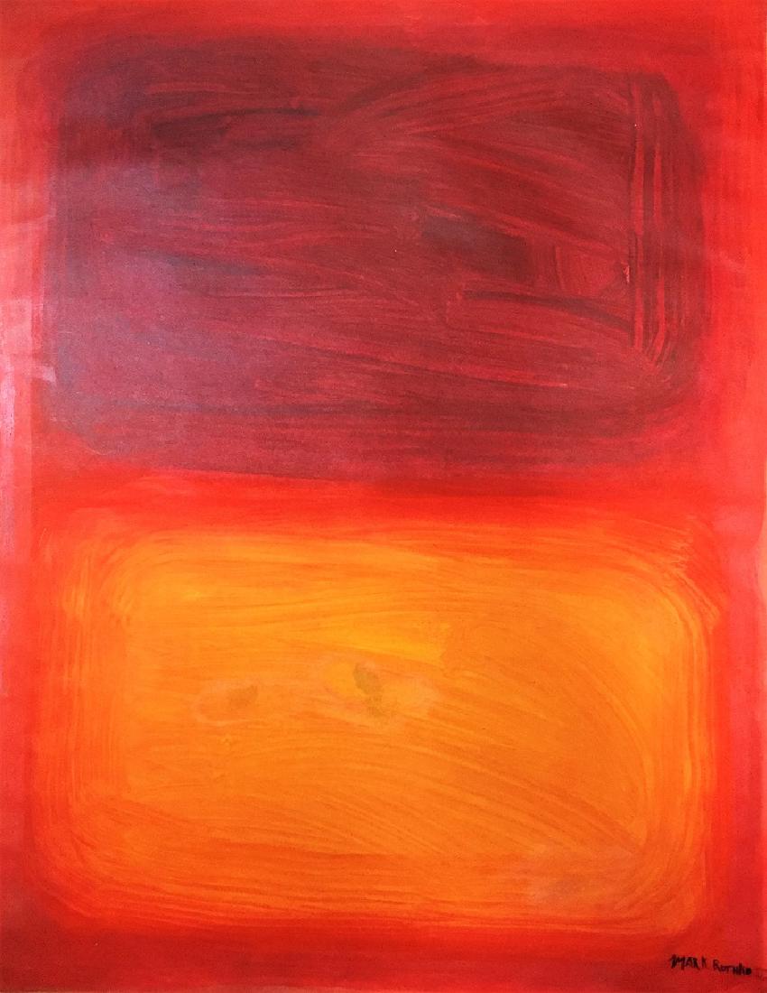 Mark Rothko Oil on Heavy Paper: Private Collection 19.50" x 15" (Attributed.)With Attributed Certif of Authenticity and Provenance September 1903 February 1970, was an American painter of Russian Jewish descent. Although Rothko hims