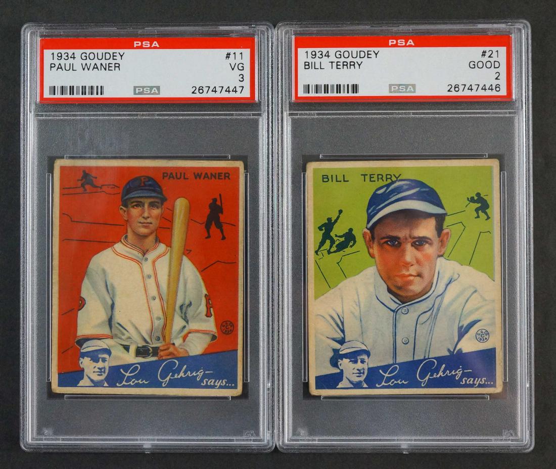 1934 Goudey Bill Terry, Paul Waner PSA 2 PSA 3 (1 of 2)