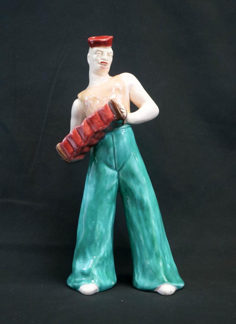 Art Deco Czech Pottery Sailor Playing Accordion (1 of 2)
