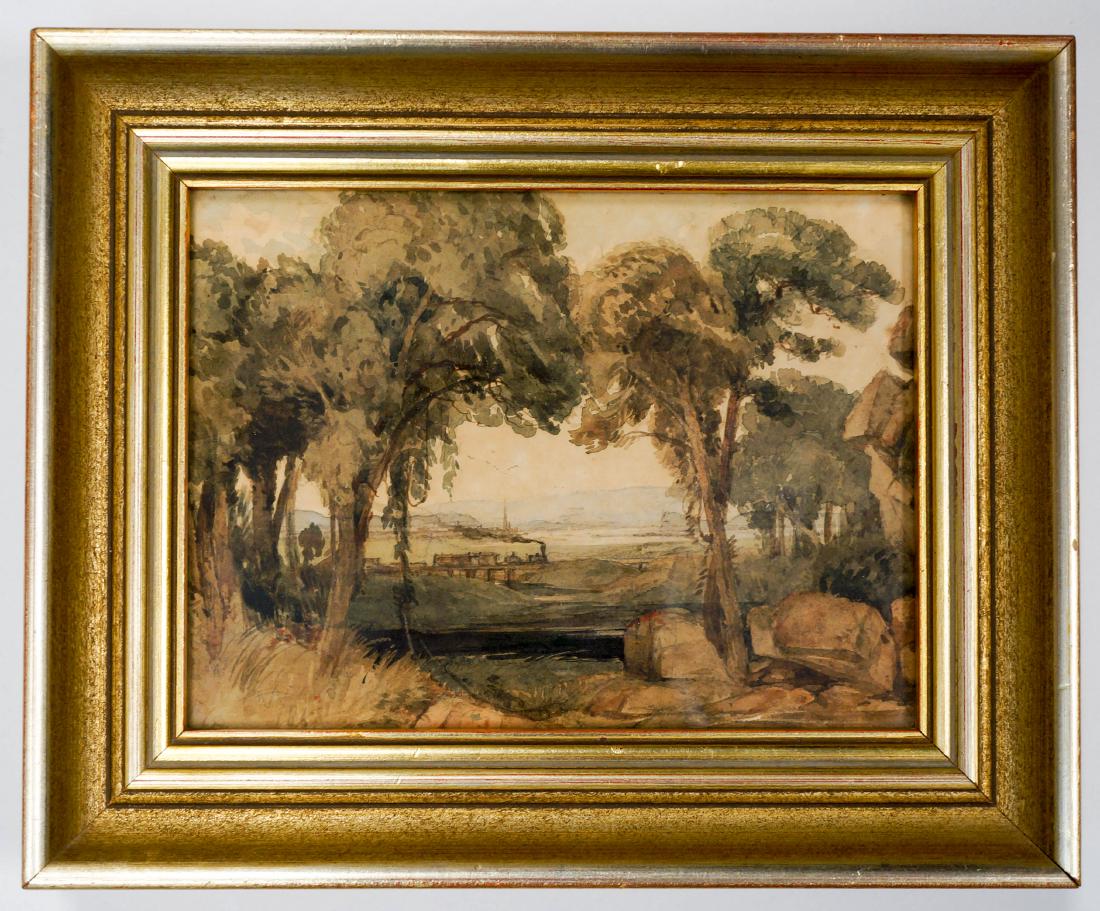Jasper Cropsey (NY, 1823-1900) Watercolor (1 of 3)