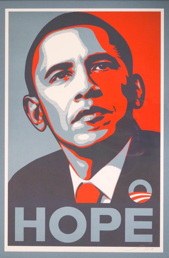 Shepard Fairey Signed Screenprint Obama HOPE (1 of 3)