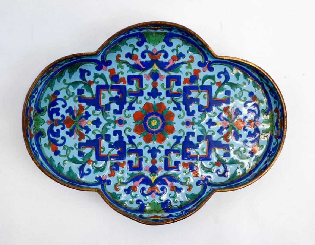 Old Signed Chinese Enamel Tray (1 of 4)