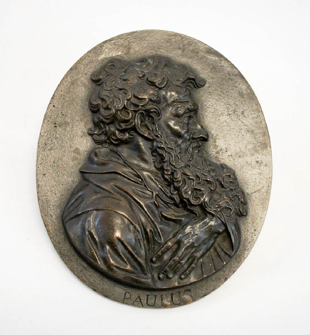 Very Fine Paulus Oval Roman Bronze Plaque (1 of 2)