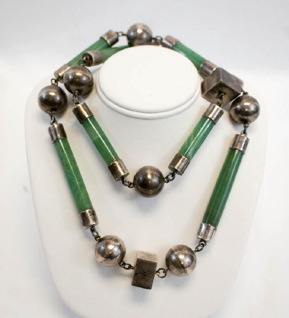 Modernist Jade & Silver Necklace (1 of 2)