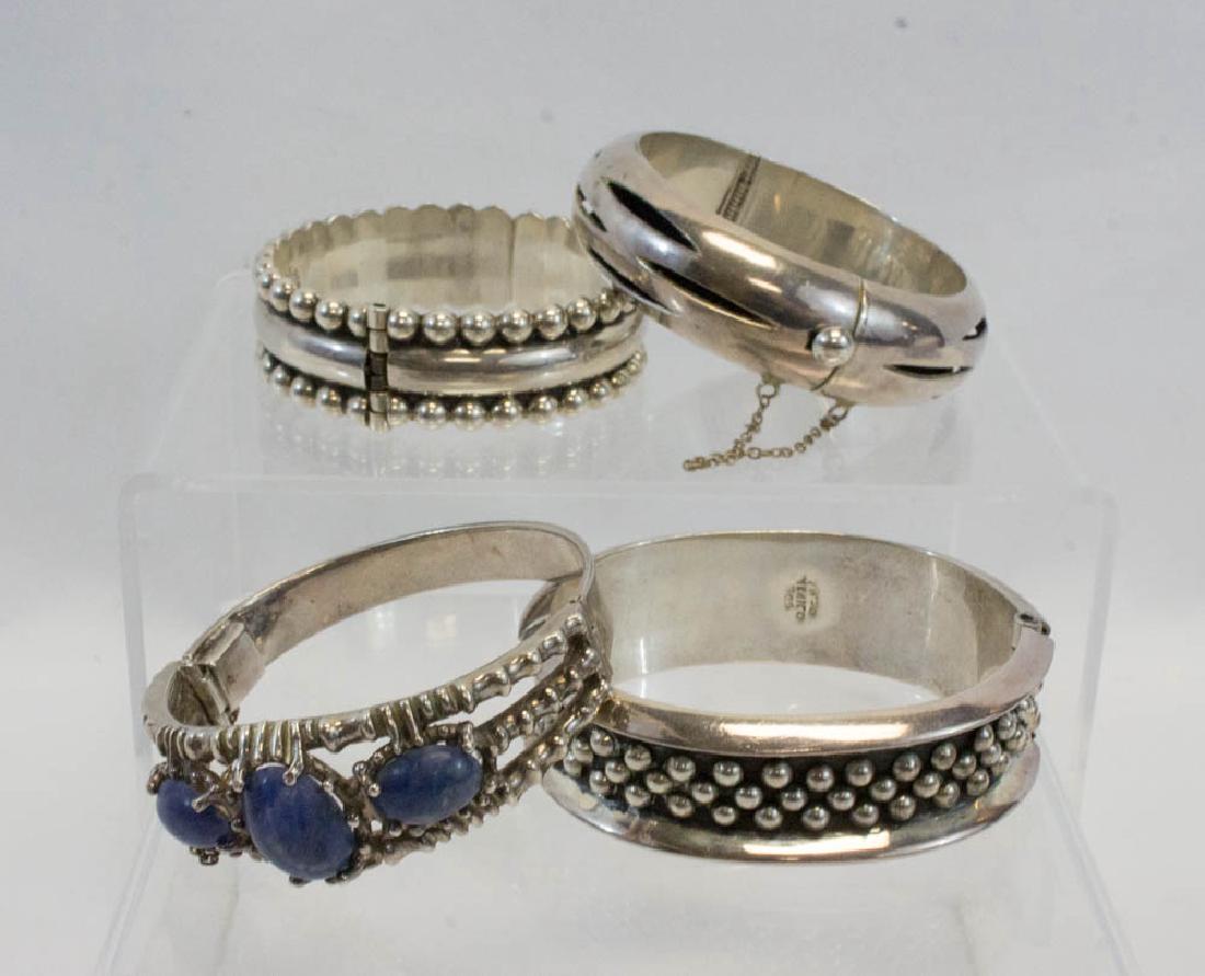 Group of Four Mexican Sterling Bangle Bracelets (1 of 2)