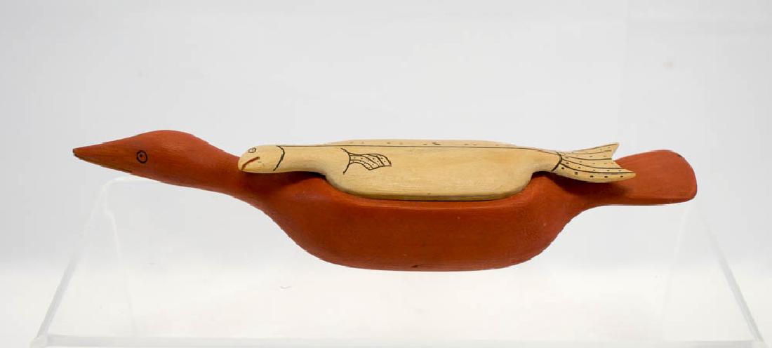 Vintage Nunivak Island Alaska Carved Wood Quid Box (1 of 5)