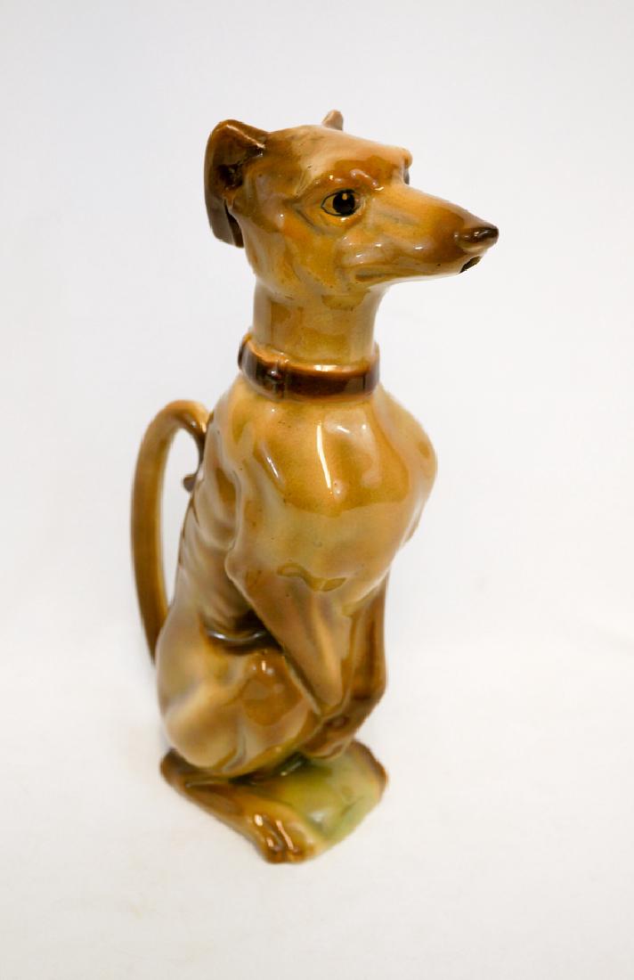 Vintage Tall St. Clements Figural Dog Pitcher: Vintage Tall St. Clements Greyhound Dog Pitcher France. Measures approximately 13.75". professionally restored right ear. We ship most items in house. Exclusions include furniture, oversized framed ar