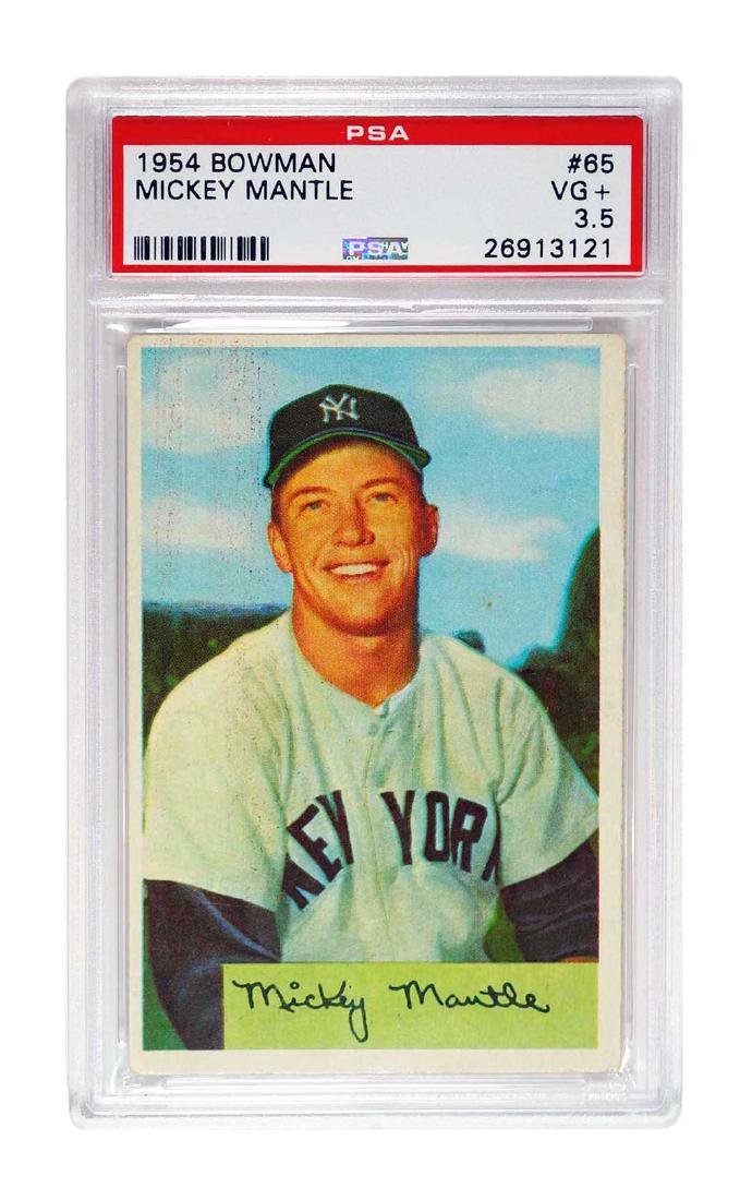 1954 Bowman #65 Mickey Mantle PSA 3.5 (1 of 2)