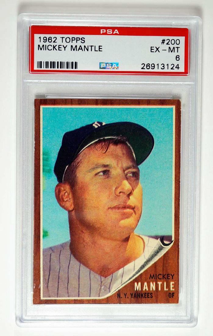 1962 Topps #200 Mickey Mantle PSA 6 (1 of 2)