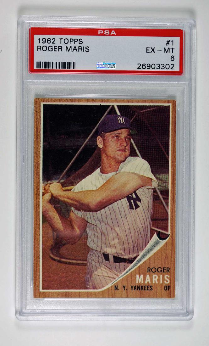 1962 Topps #1 Roger Maris PSA 6 (1 of 2)