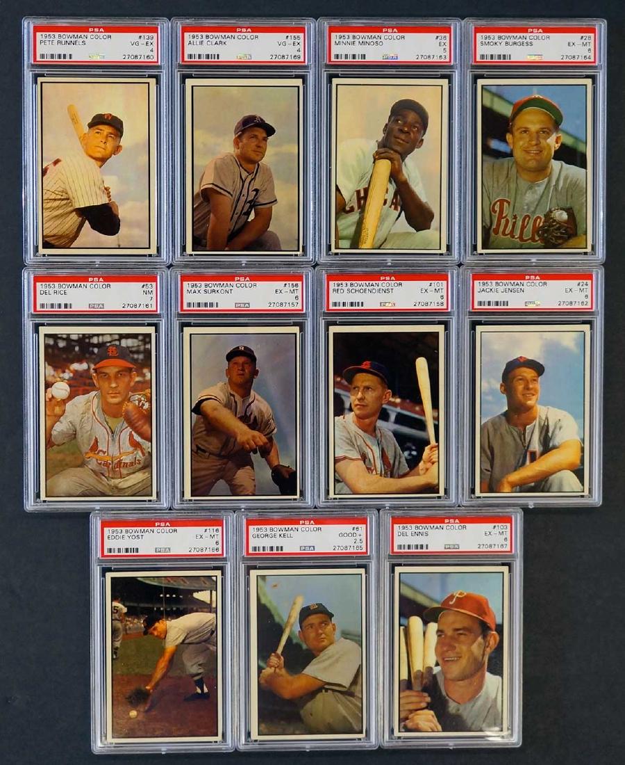 Group Eleven 1953 Bowman Color Graded Cards (1 of 2)