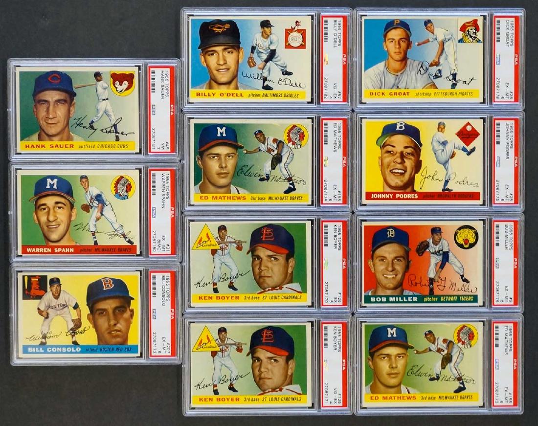 Group Eleven 1955 Topps Graded Cards (1 of 2)