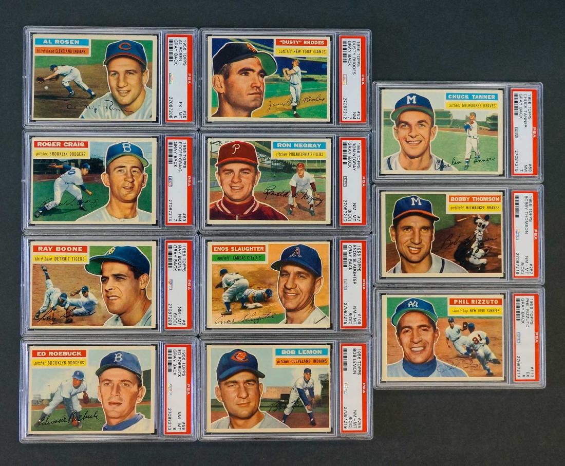 Group of Eleven 1956 Topps Graded Baseball Cards (1 of 2)
