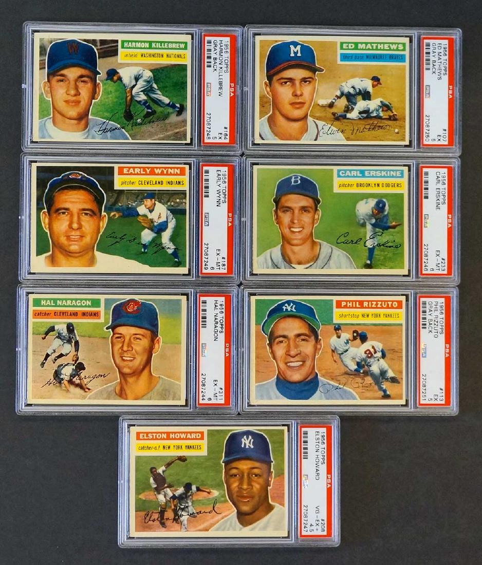 Group of Seven 1956 Topps Graded Cards (1 of 2)