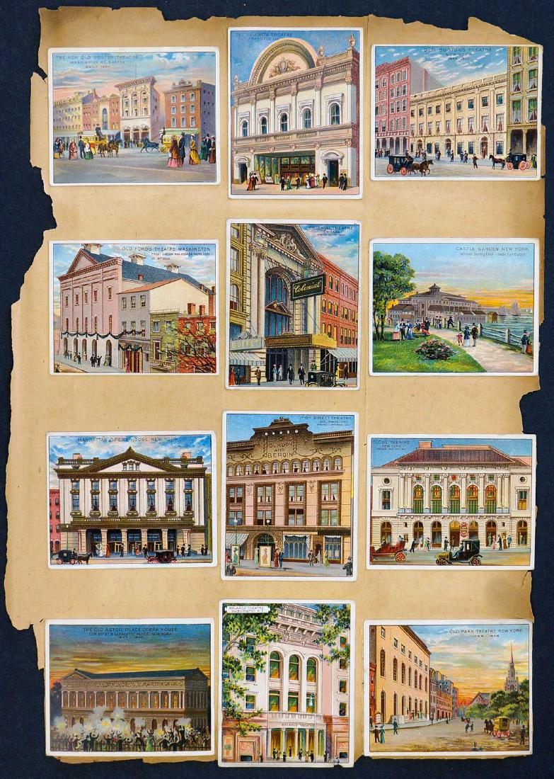 Group of (106) Tobacco and Trade Cards Early 1900s: A group of (106) early 1900's Tobacco and trade cards. All cards are glued to scrapbook album pages. Includes boxing with Jack Johnson and others, auto racing, exploration and more. We ship most items