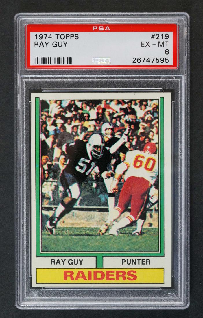 1974 Topps #219 Ray Guy PSA 6 (1 of 1)