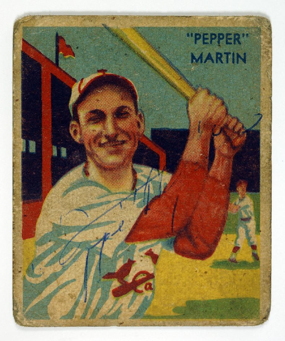Pepper Martin 1935 Diamond Stars Signed BB Card (1 of 2)
