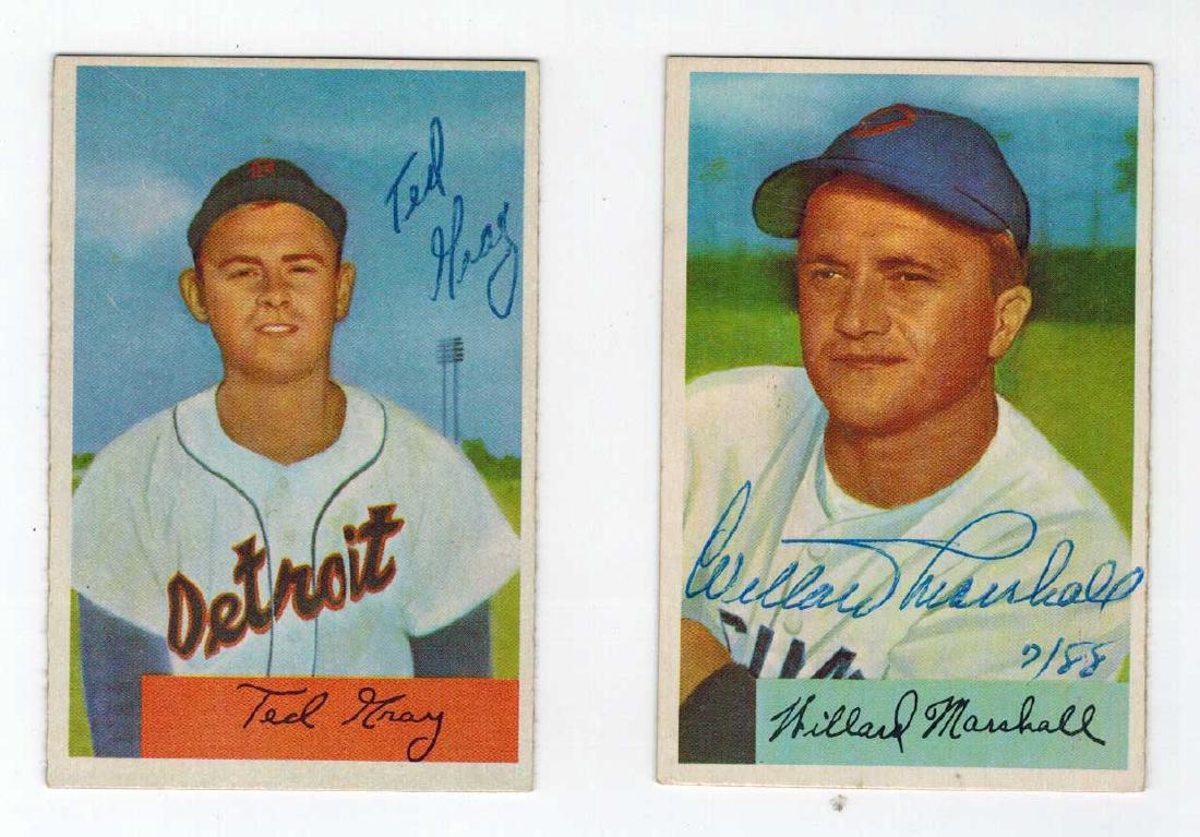 Two 1954 Bowman Color Signed Baseball Cards (1 of 2)