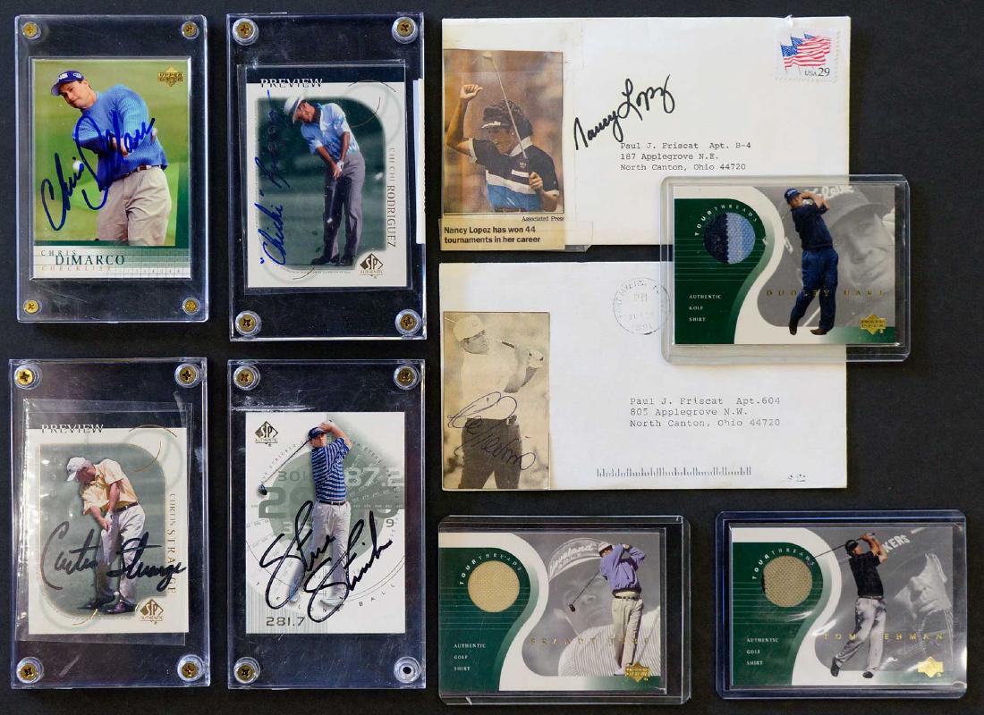 Group of Golf Signed Cards and Game-Used Relics (1 of 2)