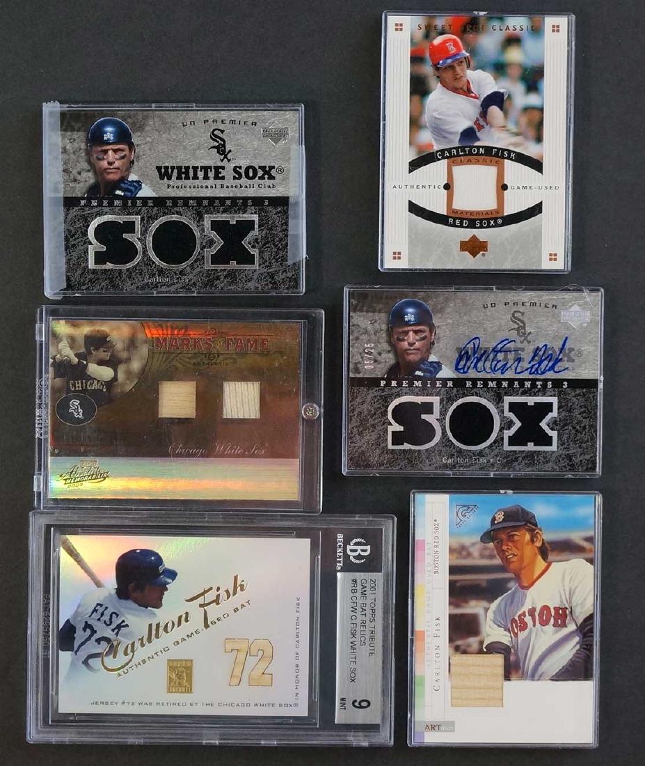 Carlton Fisk Signed and Game-Used Relic Cards (1 of 2)