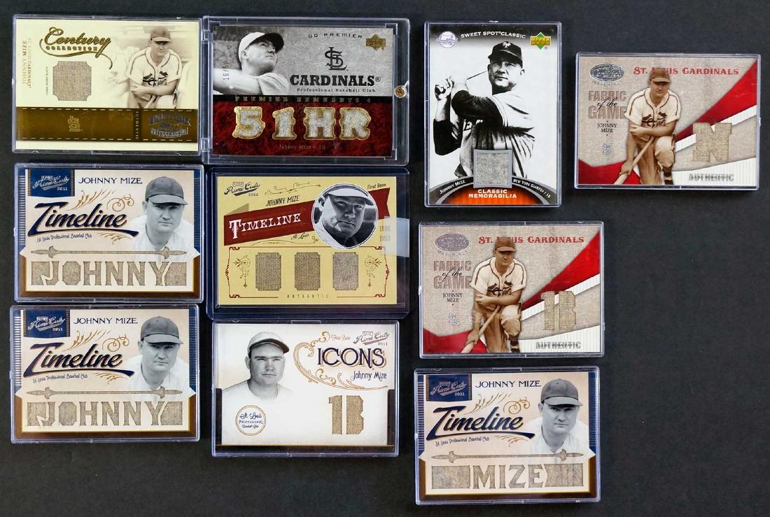 Johnny Mize Game-Used Relic Baseball Cards (10) (1 of 2)