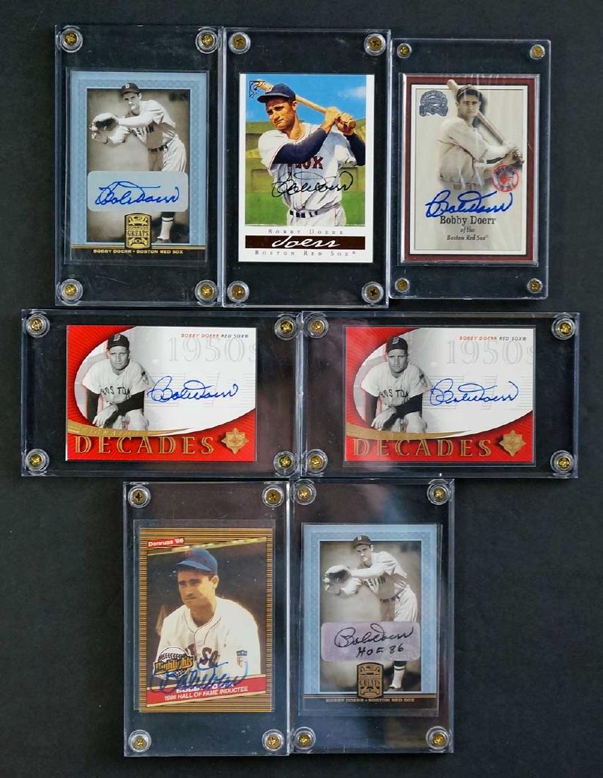 Bobby Doerr Signed Game-Used and Insert Cards (1 of 2)
