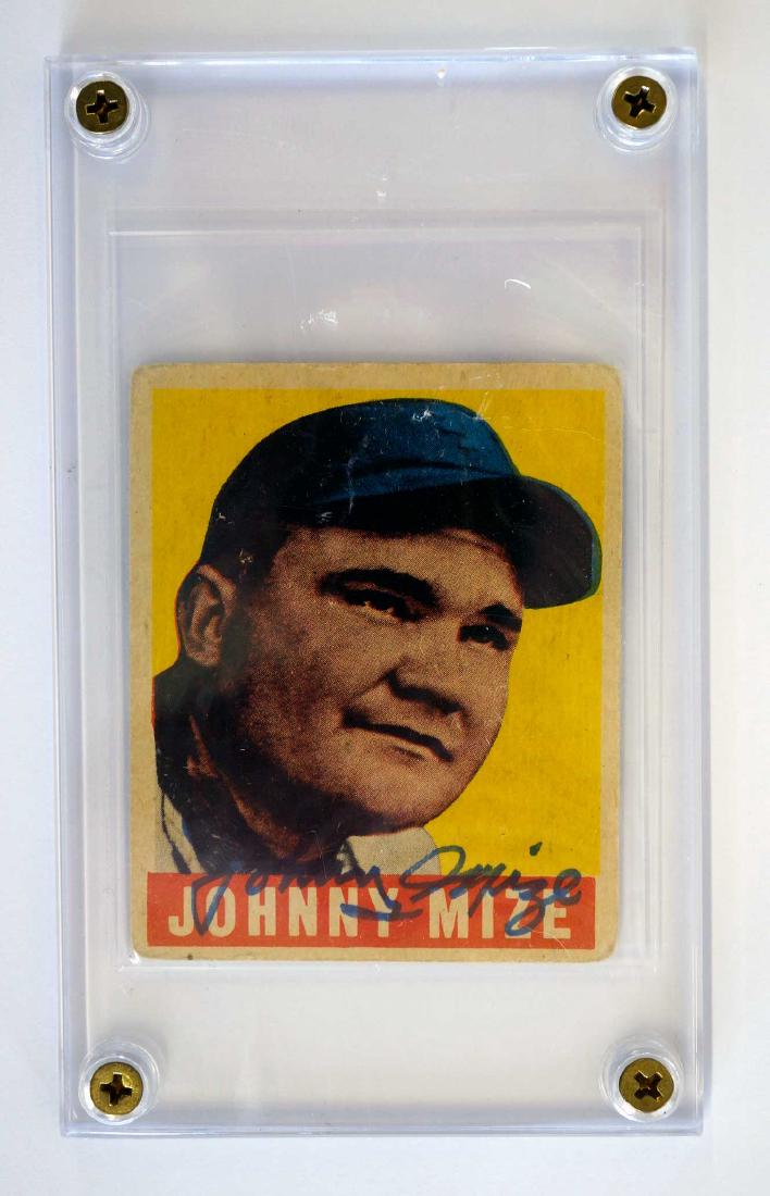 Johnny Mize Autographed 1949 Leaf baseball card (1 of 2)