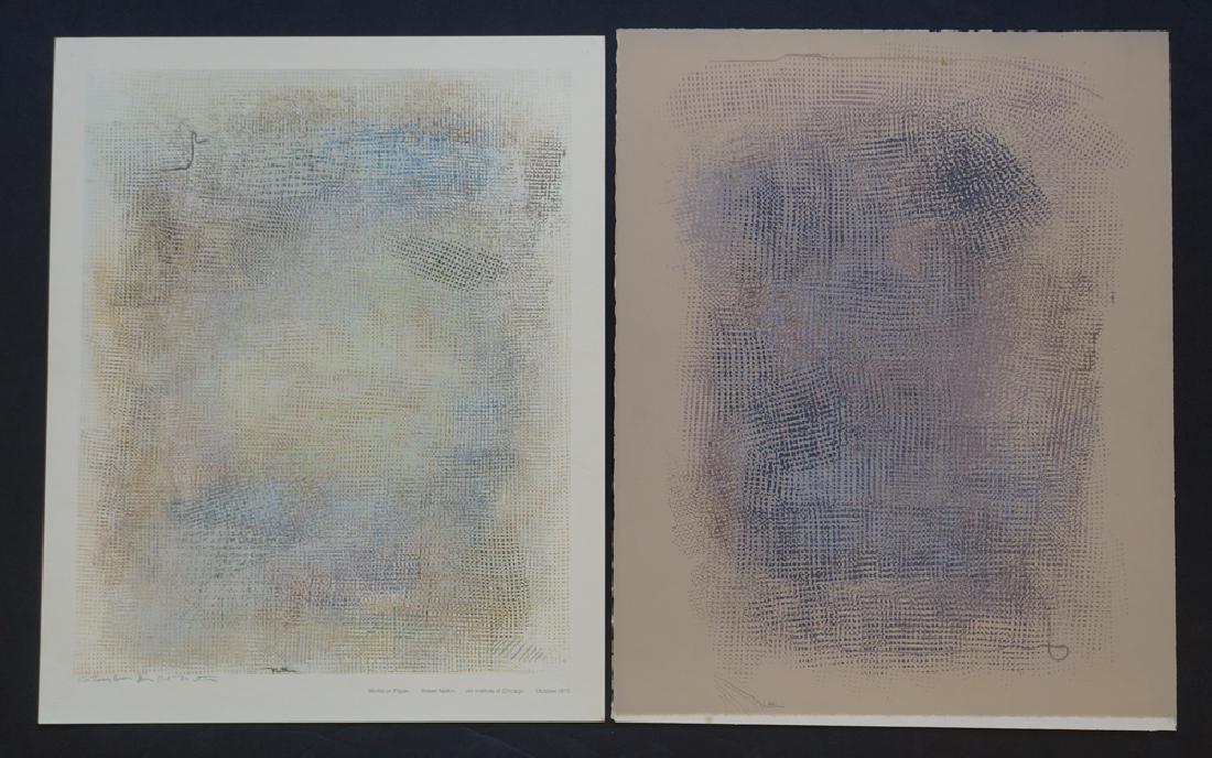 Robert Natkin (IL/NY, 1930-2010) Two Signed Pieces: Robert Natkin (IL/NY, 1930-2010) two signed pieces. Includes a pencil signed lithograph and a pen signed exhibition poster. Both measure approximately 22.5" x 18". Unframed, loose and not mounted or l