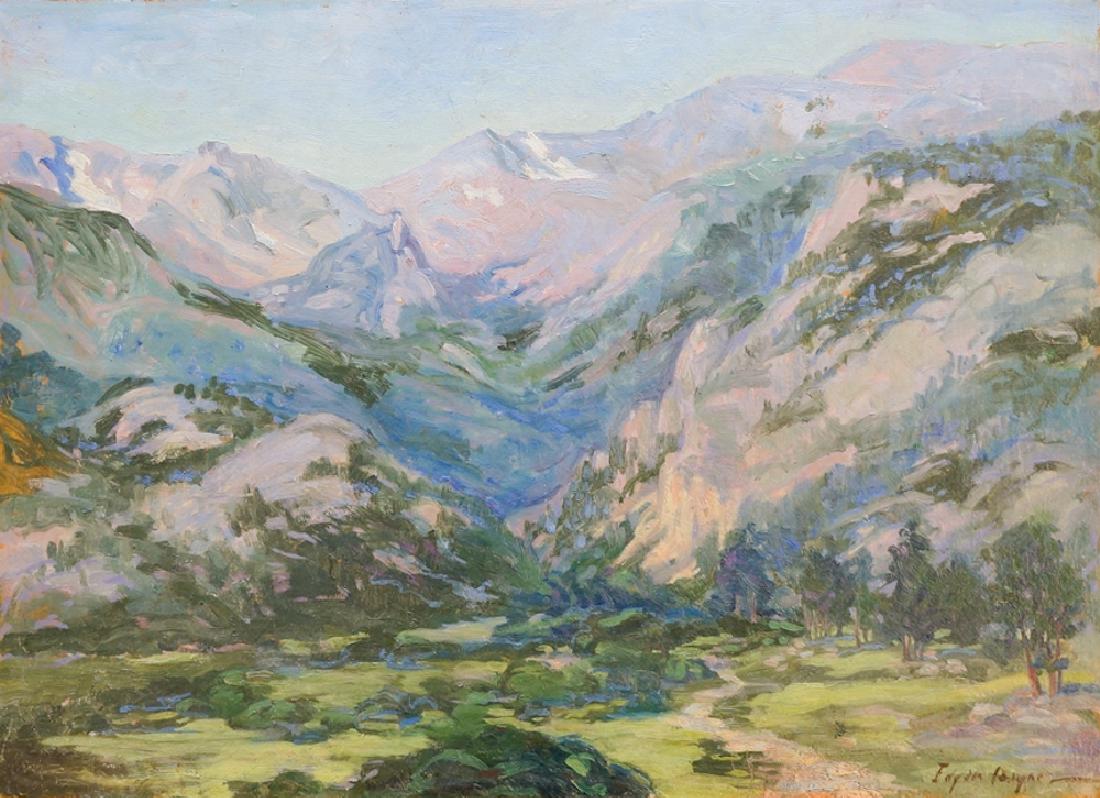 Edgar Payne (1883 - 1947) Signed Oil Painting: edgar Payne (1883-1947) signed original oil painting on board. Measures 16" x 22". Very good to excellent condition with some edge chipping. Unframed. We ship most items in house. Exclusions include f