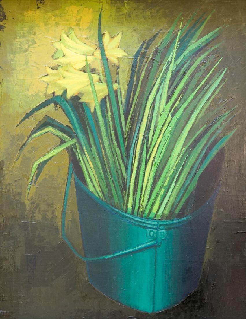 Rosalyn Gale Powell (1929 - 2007) Oil on Board: Rosalyn Powell (1929 - 2007) signed oil on board. Measures 28" x 22". Excellent condition, signed front and verso. Provenance: estate of Dr. Joseph S. Spinola, Kirkland, Wa. We ship most items in hous