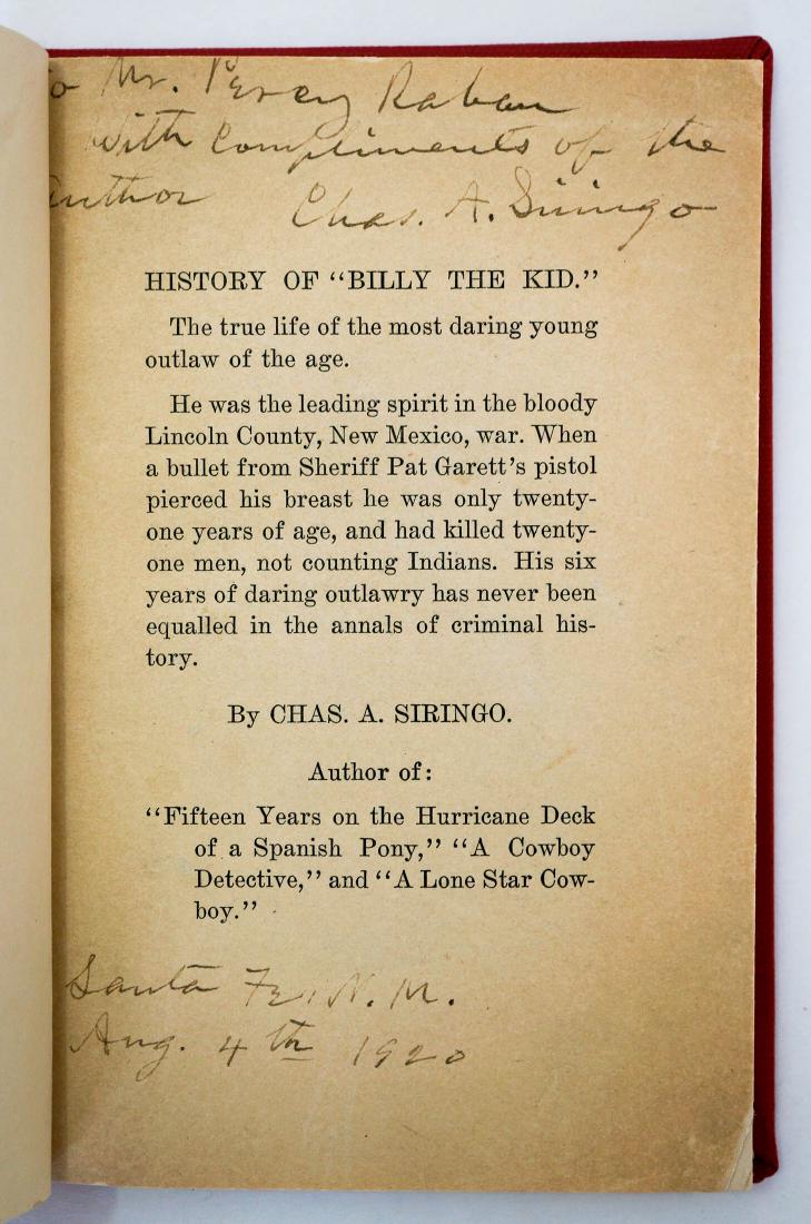 History of "Billy the Kid" by Charles A. Siringo (1 of 3)