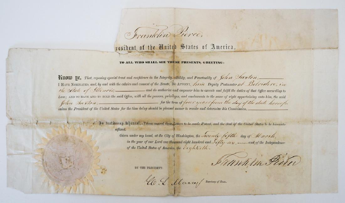 Franklin Pierce, Signed Document, Beckett LOA (1 of 2)