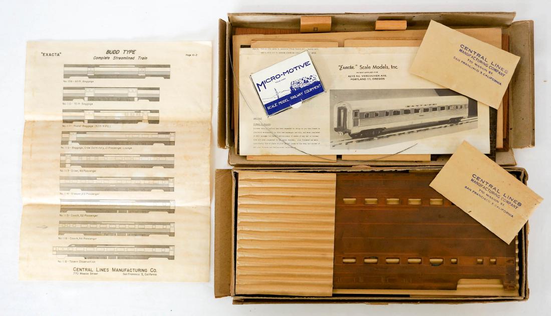 Central Lines Exacta Vintage HO Model Kits MIB: Two vintage HO metal model kits, Central Lines and Exacta. Both appear to have never been started and are with the original boxes. We ship most items in-house with the exception of firearms, large and