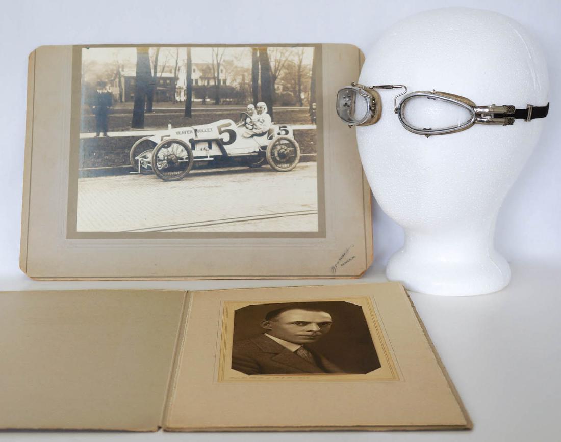 1914 Indy 500 Charles Rogers Race-Used Goggles: Descended through the family of mechanic Charles Rogers is this first of five lots to come from his estate. Rogers was the ride-a-long mechanic with driver Charles Keene as they placed eighth in the 1