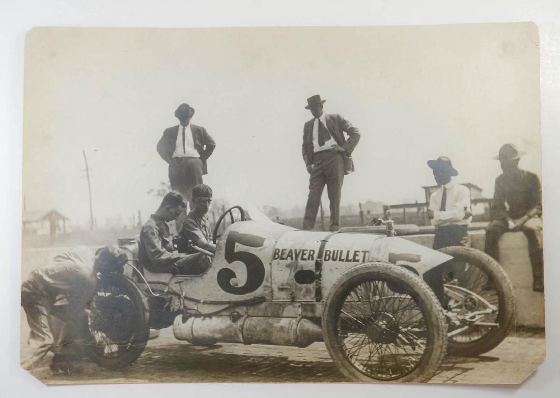 1914 Indy 500 Beaver Bullet Original Photograph: Descended through the family of mechanic Charles Rogers is this third of five lots to come from his estate. Rogers was the ride-a-long mechanic with driver Charles Keene as they placed eighth in the 1