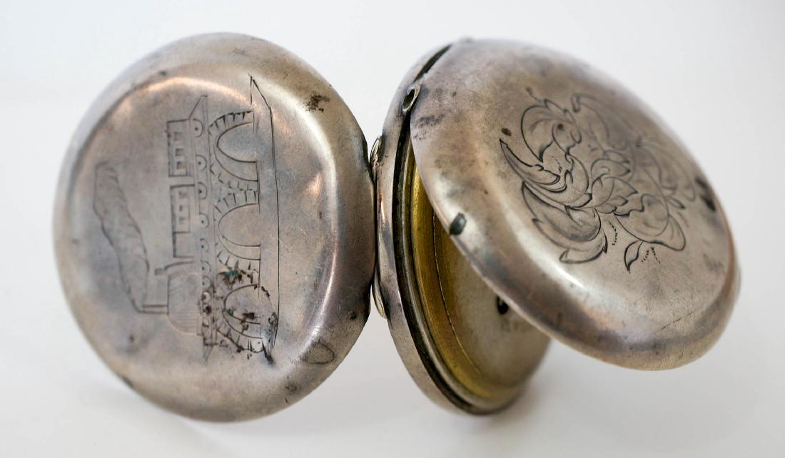 Liverpool Pocket Watch, 19th Century Railroad: Liverpool pocket watch, key wind, John Harrison, Liverpool, England. Measures 2" diameter. We ship most items in-house with the exception of firearms, large and/or heavy items and any other items/s th