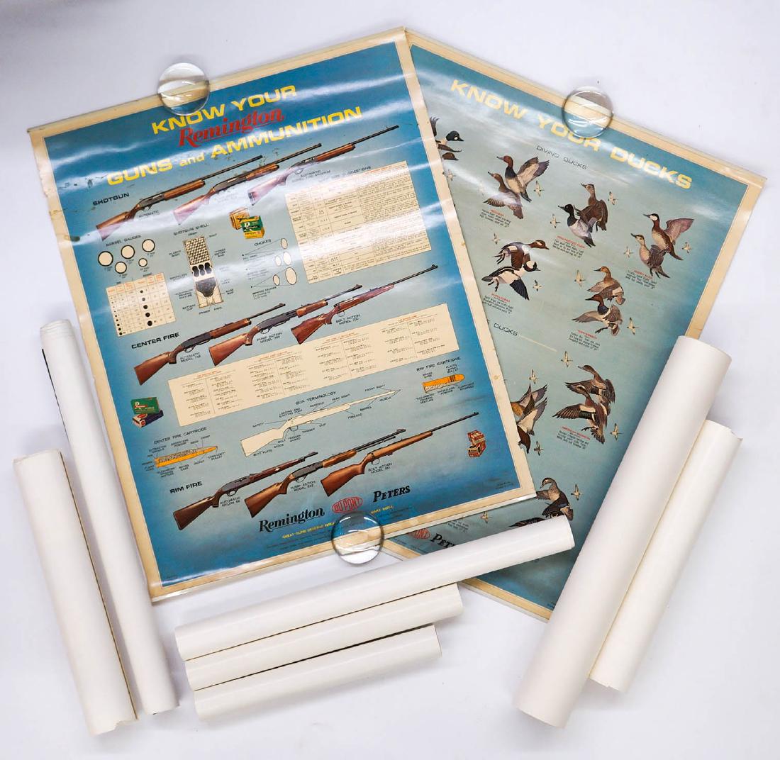 Group of Nine Winchester and Remington Posters: Group of Nine Winchester and Remington dealer or store display promotional posters. From the estate of Earl E. Buchanan, Gunsmith. We ship most items in-house with the exception of firearms, large and