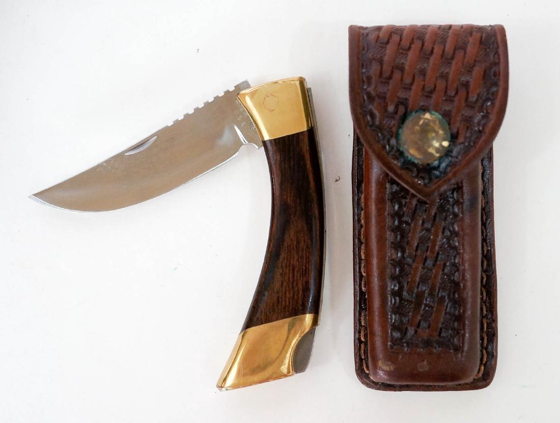 Browning Vintage Folding Knife Unused NOS: Browning vintage folding knife, unused, single blade. Blade measures 3.25", overall 4". New old stock from the inventory of Earl E. Buchanan, Gunsmith. Blade marked U.S.A. Comes with a Browning box an
