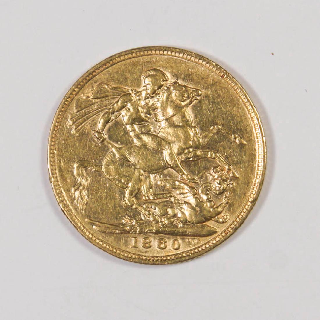 1880-M Great Britain Sovereign Gold Coin 7.98 Gram (1 of 2)