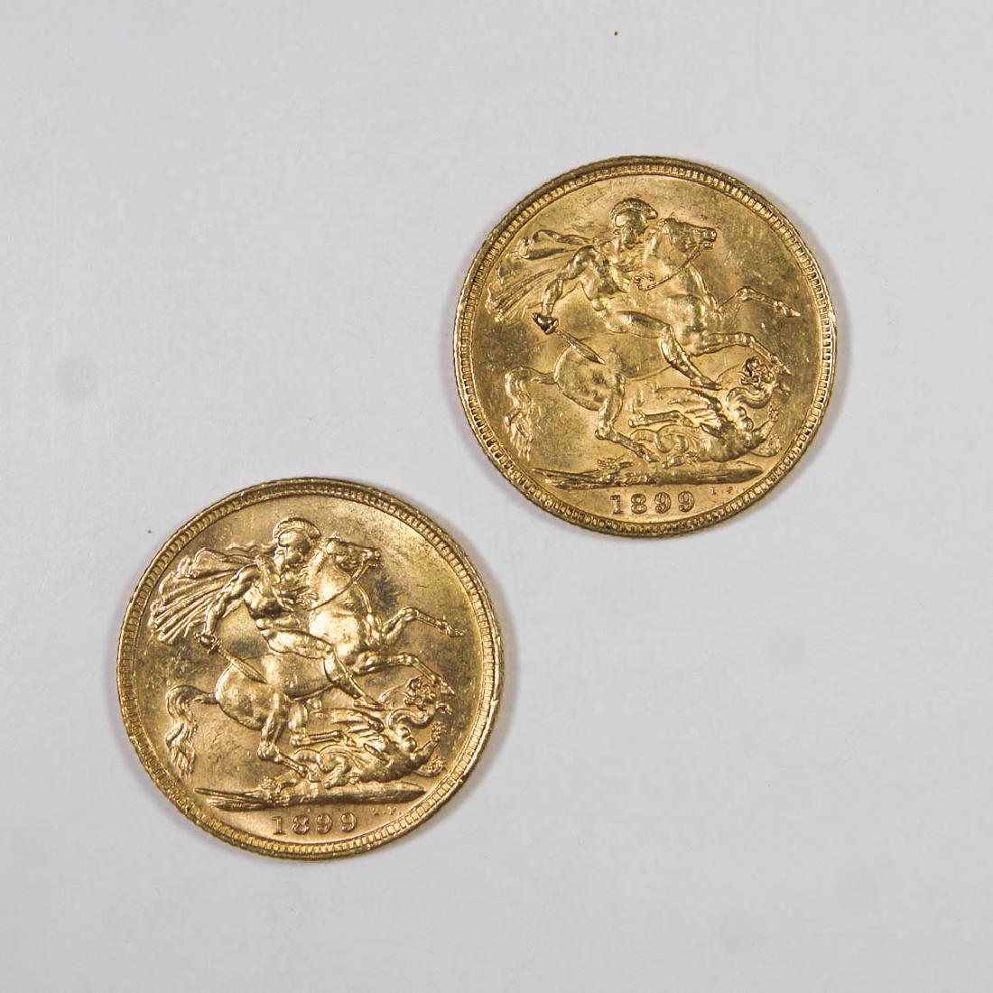 Two 1899 Great Britain Sovereign Gold Coins (1 of 2)