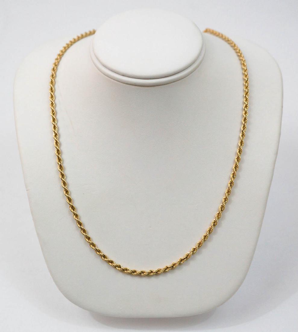 A 14k Yellow Gold Heavy Gold Rope Necklace, 20 g (1 of 3)