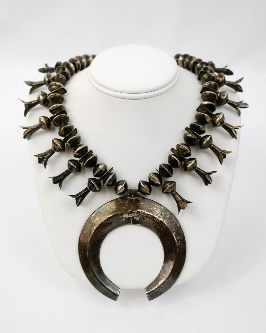 Navajo Silver Squash Blossom Necklace (1 of 6)