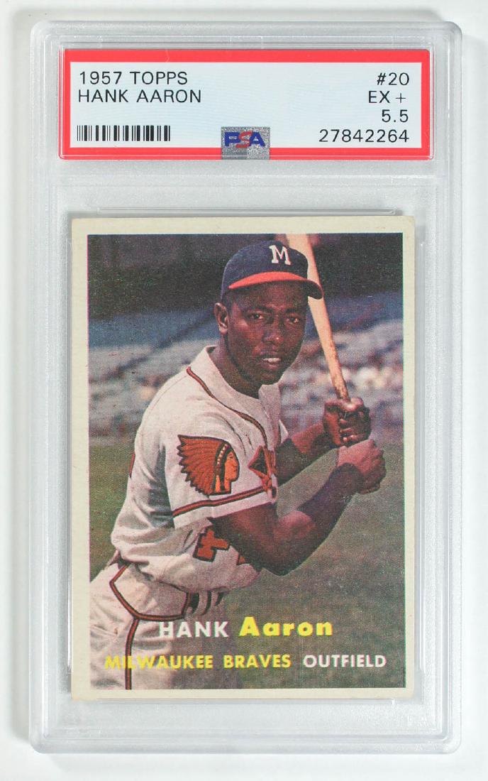 1957 Topps Hank Aaron #20 PSA 5.5 Excellent+ (1 of 2)