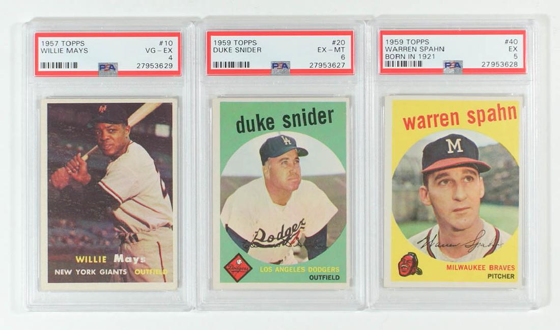 Three 1950's Topps Graded Baseball Cards (1 of 2)